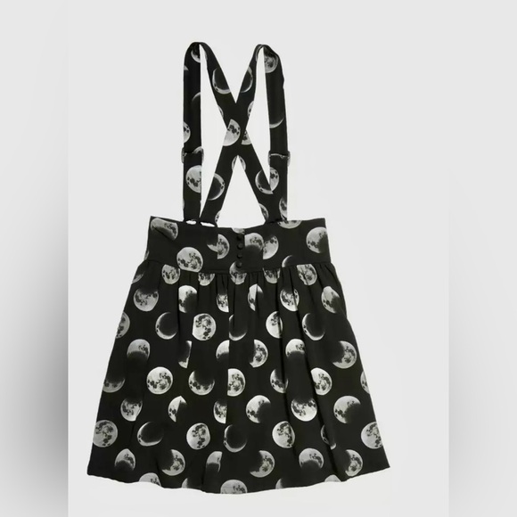 Hot Topic Moon Phase Suspender Skirt w/Wide Waistband & Fabric Buttons, Small - Picture 1 of 9